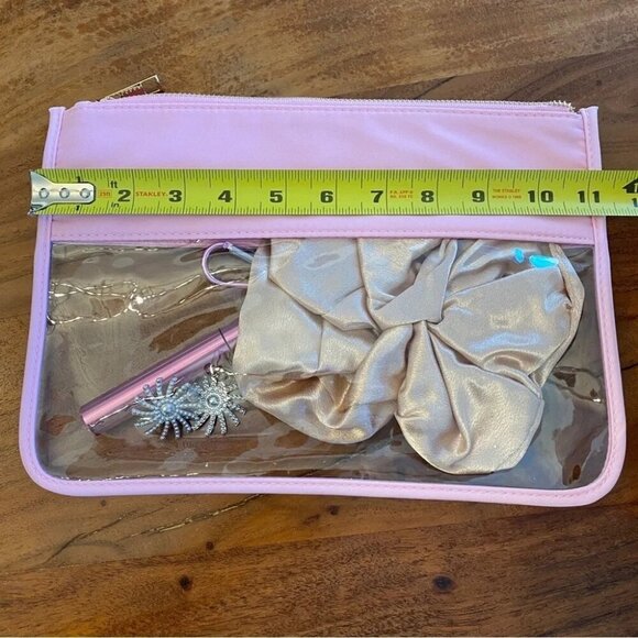 Clear Pouch with Fuzzy Patch Letters ‘Bride’ Wedding Cosmetics -Bag ONLY - Picture 6 of 11